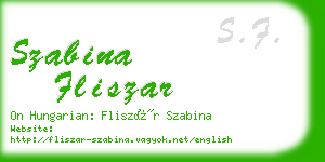 szabina fliszar business card